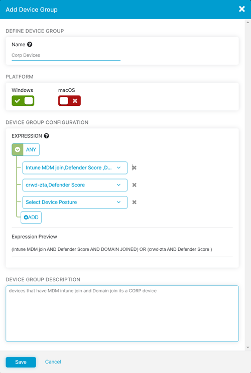 Creating Device Groups Zscaler